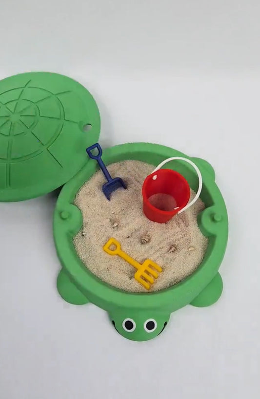 Turtle Sandbox with Lid, Tools and Sand